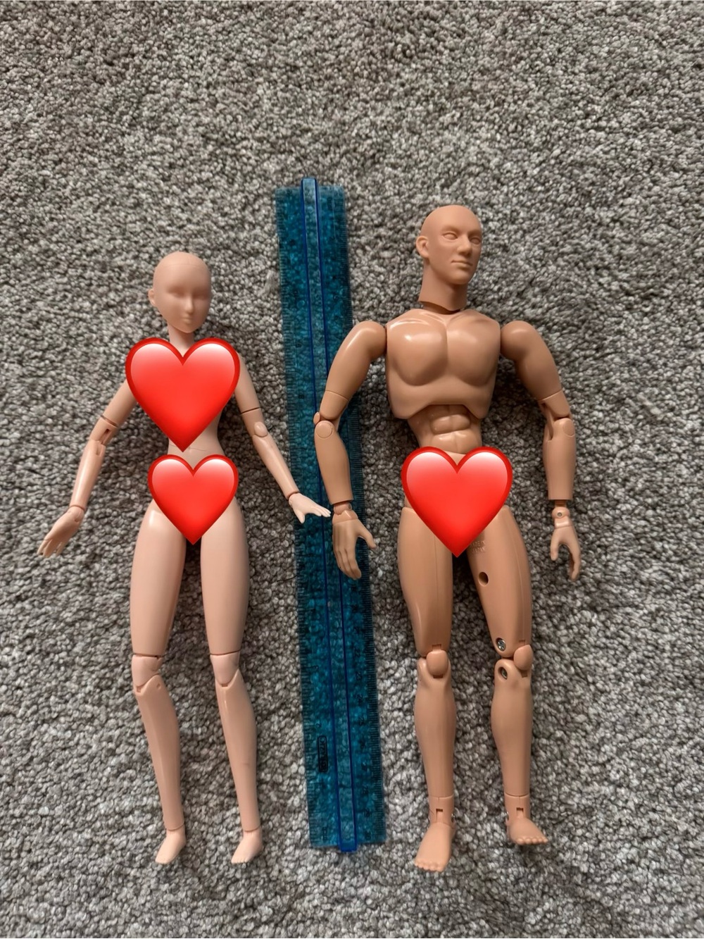 Articulated Male & Female Anime Drawing Model Bodies - Nude Flesh Tone